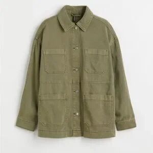 H&M Olive Green Utility Jacket for Women